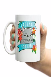 Em & Friends Cat Lady Mug (Gray)
