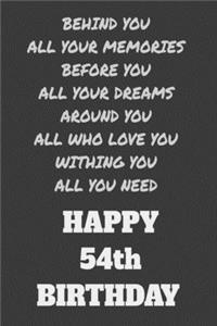 Behind You All Your Memories Before You All Your Dreams Happy 54th Birthday