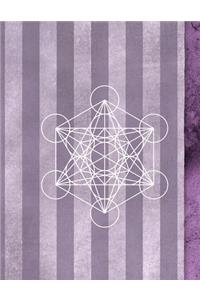 Metatron's Cube Dreamy Lavender 8.5 x 11 150 Pages College Ruled Journal Notebook
