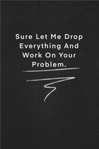 Sure Let Me Drop Everything And Work On Your Problem.