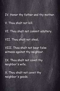 2020 Weekly Planner Religious Last 7 Commandments Chalkboard Style