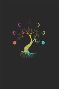 Tree moon-phases Peace Notebook