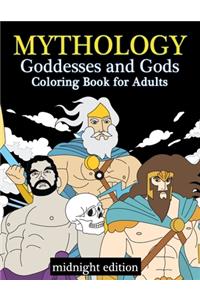 Mythology Goddesses and Gods Coloring Book for Adults Midnight Edition