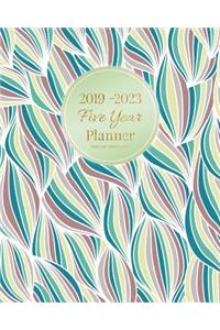 2019-2023 Five Year Planner-Green and Brown Lines