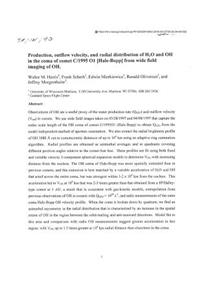 Production, Outflow Velocity, and Radial Distribution of H2O and Oh in the Coma of Comet C/1995 O1 Hale-Bopp from Wide Field Imaging of Oh
