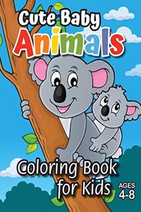 Cute Baby Animals Coloring Book for Kids