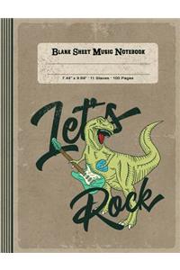 Blank Sheet Music Notebook - Let's Rock