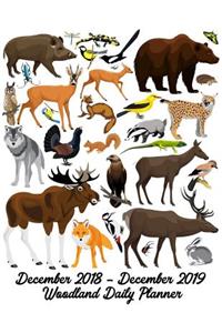 December 2018 - December 2019 Woodland Daily Planner