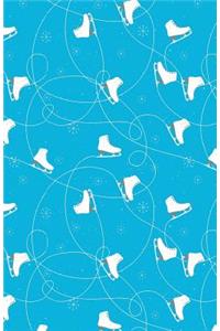 Journal Notebook Ice Skates in Snow Winter Pattern - Blue