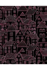 Bullet Journal Notebook Cute Houses Pattern 5