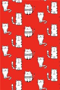 Journal Notebook For Cat Lovers Sketchy Cats Pattern 6
