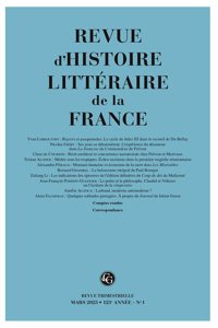 Revue d'Histoire Litteraire de la France