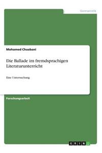 Ballade im fremdsprachigen Literaturunterricht