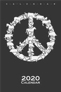 Peace sign with animals Calendar 2020