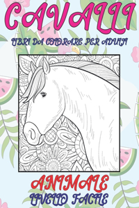Libri da colorare per adulti - Livello facile - Animale - Cavalli