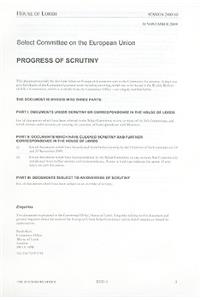 Progress of Scrutiny, 30 November 2009