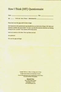 HIT-How I Think Questionnaire, Packet of 20 Questionnaires