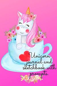 Unicorn journal and sketchbook with prompts.