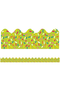 School Pop Lime Sprinkles Scalloped Bulletin Board Borders