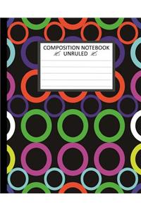 Unruled Composition Notebook 8 x 10 Colorful Circles