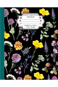 Lined Composition Notebook. Wildflowers Theme