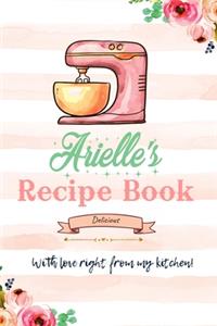 Arielle Personalized Blank Recipe Book/Journal for girls and women