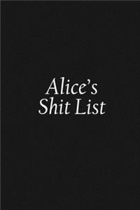 Alice's Shit List