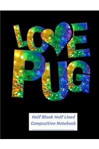 Half Blank Half Lined Composition Notebook