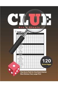 Clue Score Sheets