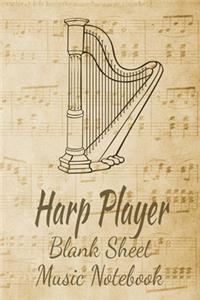 Harp Player Blank Sheet Music Notebook