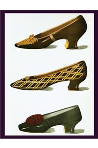 Notebook: Vintage Shoes Fashion Plate Blank Book - College Ruled - 100 Sheets - 200 Pages