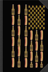 Hot Dogs Beer Flag 4th of July Journal Notebook