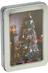 Christmas Trees & Decorations Notecards in Tin