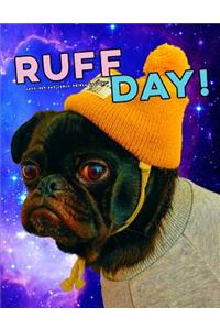 Ruff Day Cute Dog Pug Space Galaxy Journal