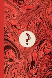 Monogram Symbol Question Mark Mystery Marble Notebook (Regency Red Edition)