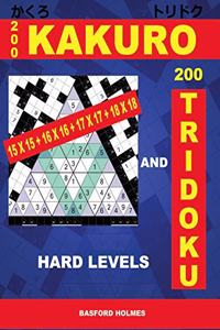 200 Kakuro 15x15 + 16x16 + 17x17 + 18x18 and 200 Tridoku Hard Levels