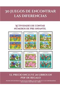 Actividades de contar números de Pre-infantil (30 juegos de encontrar las diferencias)