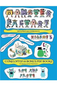 Pre K Printable Worksheets (Cut and paste Monster Factory - Volume 3): This book comes with collection of downloadable PDF books that will help your child make an excellent start to his/her education. Books are designed