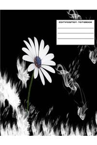 Black and White Daisy Graph Paper Composition Notebook