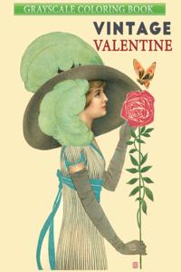 grayscale coloring book vintage valentine