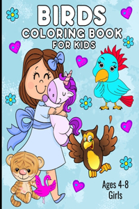 Birds Coloring Book For Kids Ages 4-8 Girls