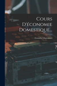 Cours D'économie Domestique...