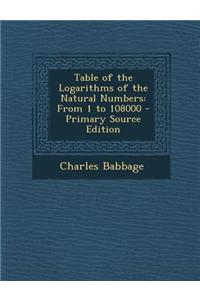 Table of the Logarithms of the Natural Numbers: From 1 to 108000