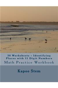30 Worksheets - Identifying Places with 11 Digit Numbers