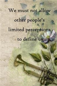 We must not allow other people's limited perceptions to define us