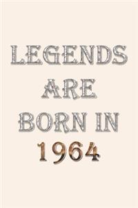 Legends Are Born In 1964 Notebook