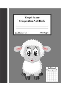 Graph Composition Notebook 5 Squares per inch 5x5 Quad Ruled 5 to 1 100 Sheets