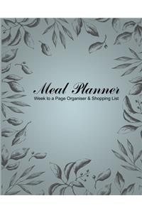 Meal Planner Week to a Page Organiser & Shopping List