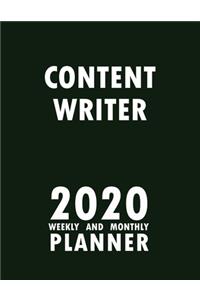 Content Writer 2020 Weekly and Monthly Planner