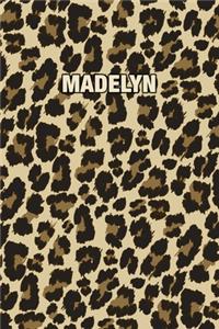 Madelyn: Personalized Notebook - Leopard Print (Animal Pattern). Blank College Ruled (Lined) Journal for Notes, Journaling, Diary Writing. Wildlife Theme Des